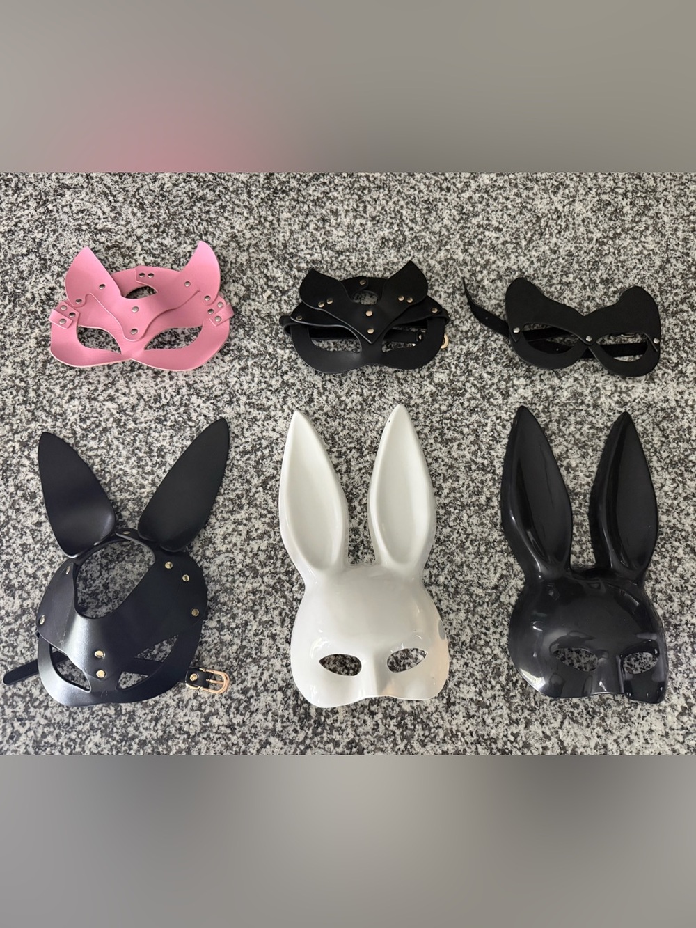 Cat and Bunny Face Masks Halloween Costume 6 Pieces